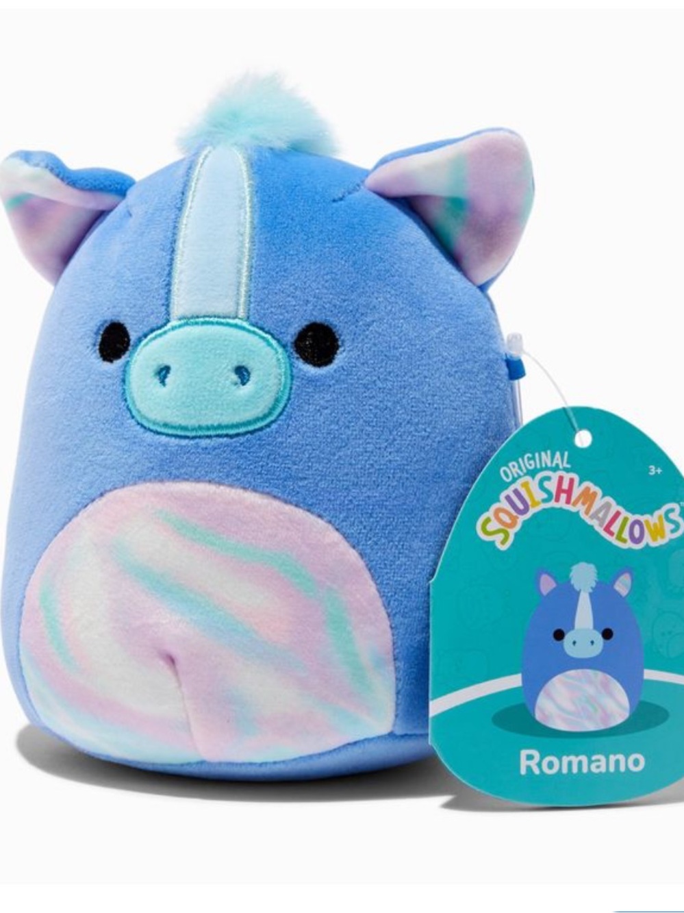 Squishmallows Romano the Blue Hippocampus Mythical Creature Plush Blue Tie-Dye